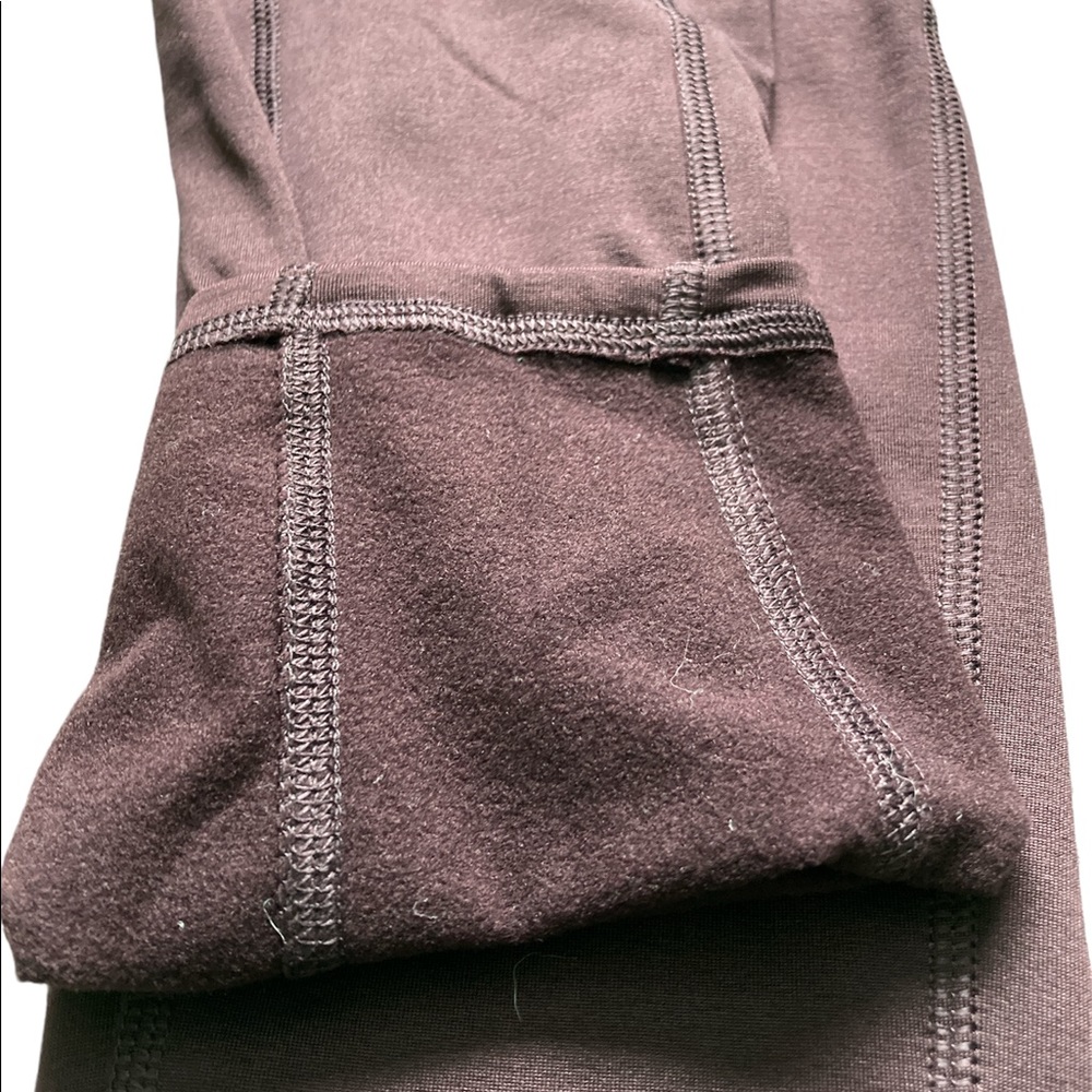 EUC RBX Plum High-Rise Fleece-Lined Leggings XL Side Pockets Activewear - Picture 6 of 8